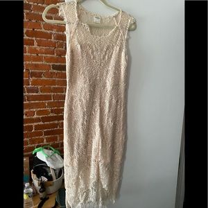 Free People Lace Midi beige dress
